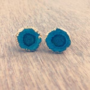 Agate geode slice studs